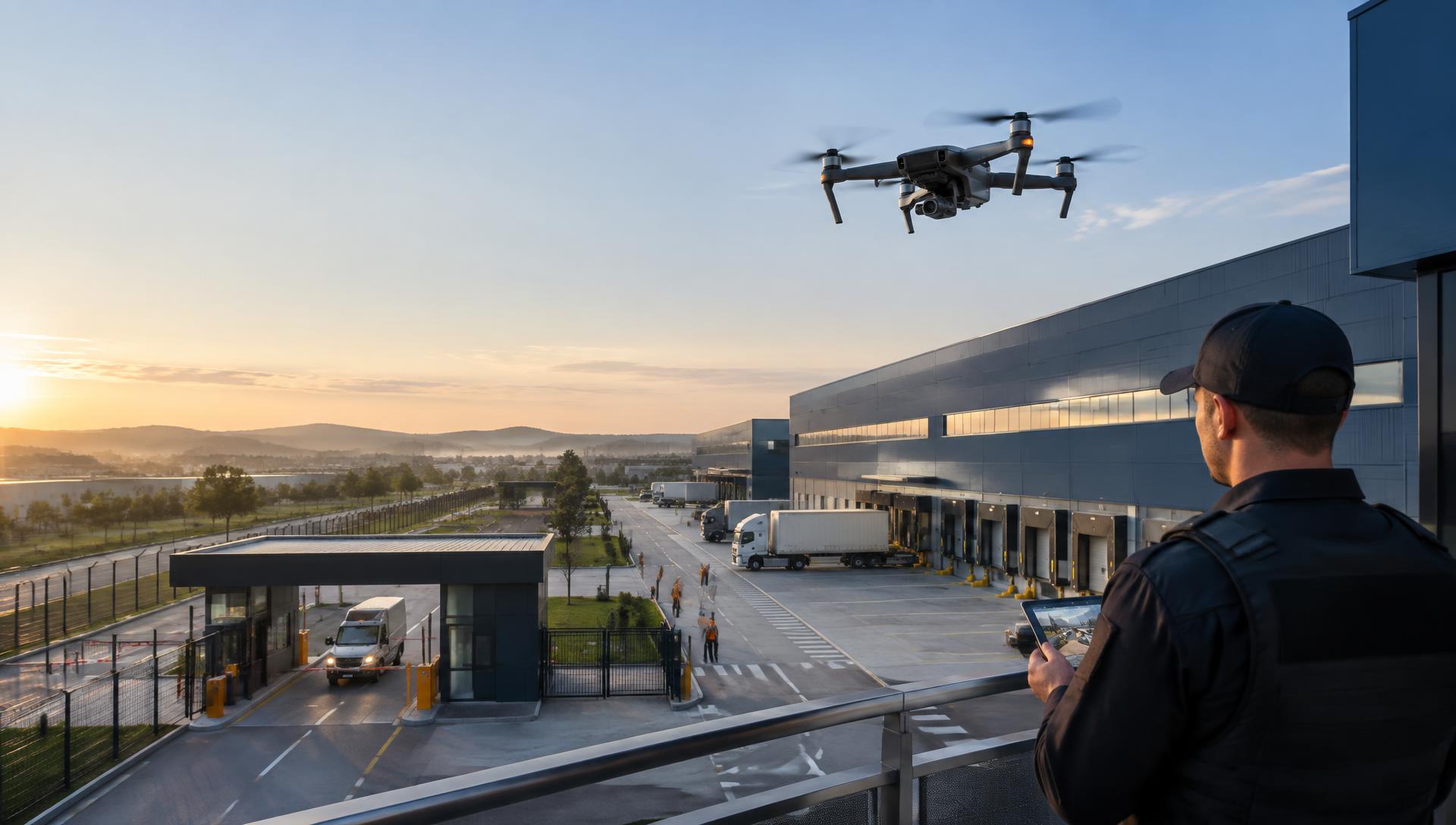 Operação de inspeção perimetral com drone